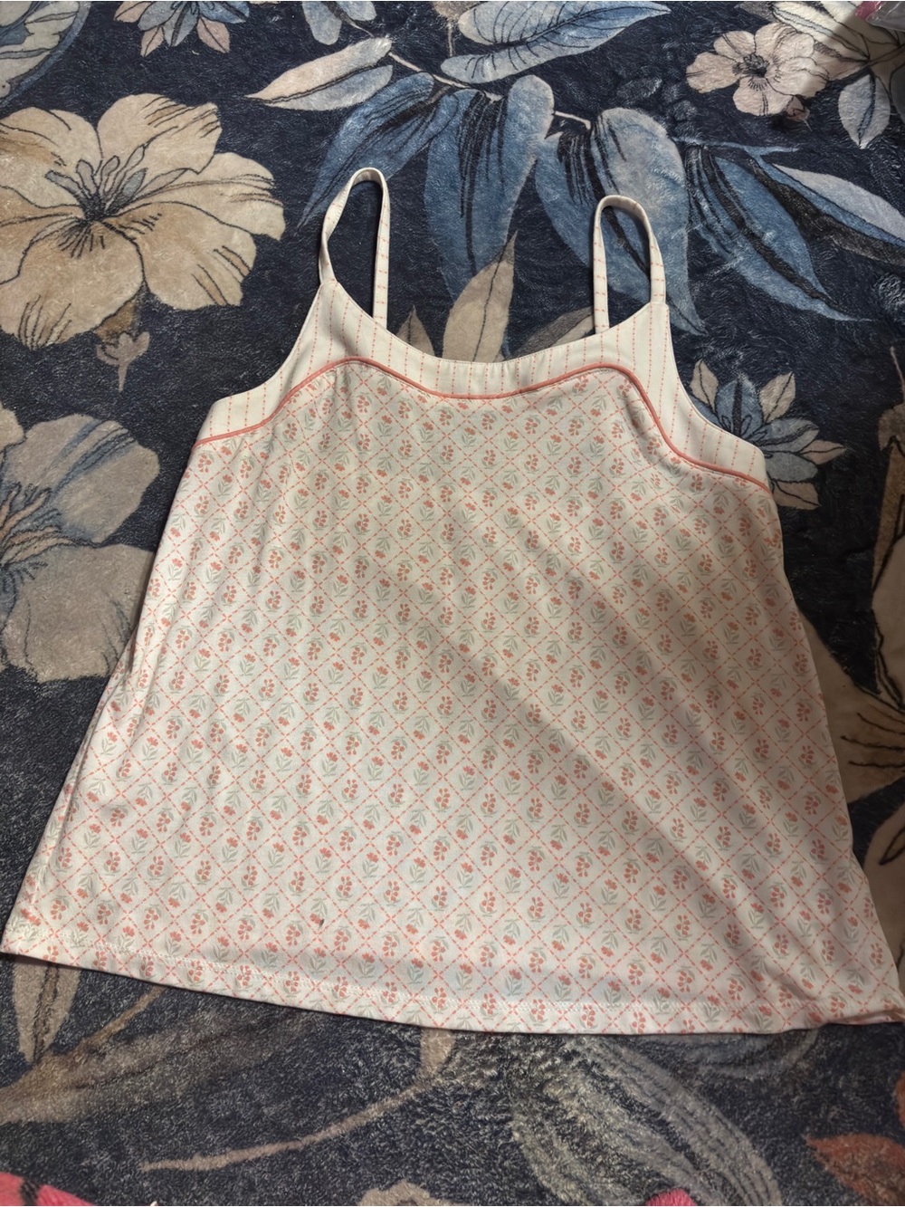 Light Cream & Pink Printed Cami Tank Top - Women's Sleepwear